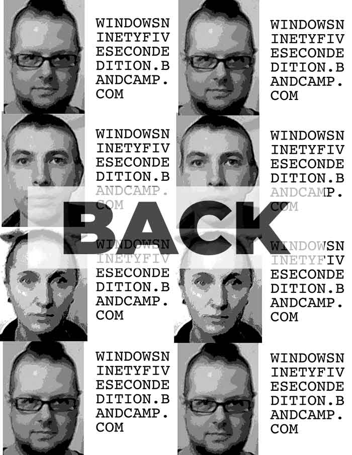 page 2 zine-style business card design for local seattle noise band